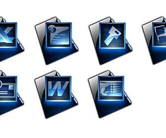 black blue png icon style office software