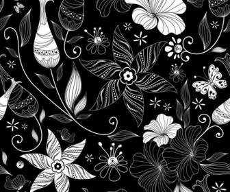 검은 꽃 패턴