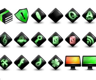 Black Square Computer Software Icons