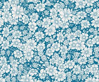 Blue And White Flower Background Psd Material