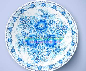 Assiettes En Porcelaine Bleue Et Blanche