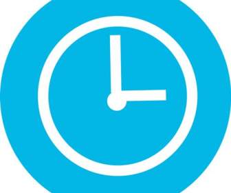 Icono Azul De Fondo Y El Reloj
