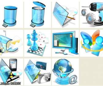 Blauer Kristall Desktopsymbol Png