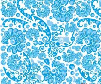 Patrón De Flor Azul