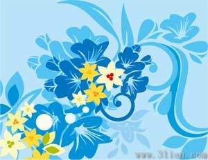 Blau Blumenmuster