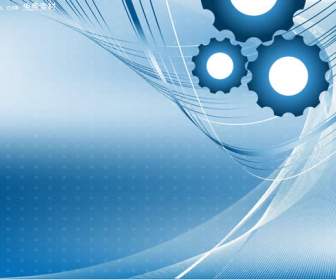 Blue Gears Background Psd Layered Material