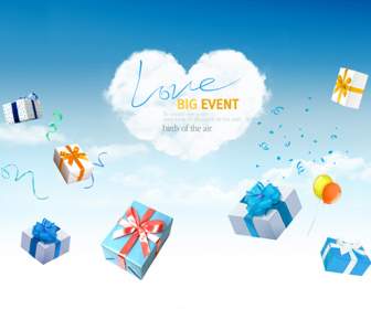 Blue Love Backgrounds Psd Material
