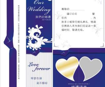 Blau-lila-Hochzeitseinladungen