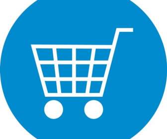 Blaue Shopping Einkaufswagen-Symbol