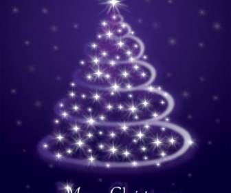 Latar Belakang Pohon Natal Bintang Biru