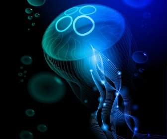 água-viva Azul Brilhante