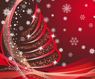 Bright Red Festive Snowflake Background