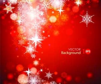 Bright Red Snowflake Background