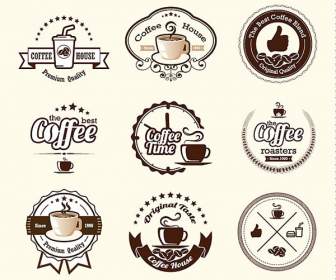 ブラウンのコーヒー ラベル デザイン