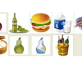 buns fruit wine burgers and milk icon