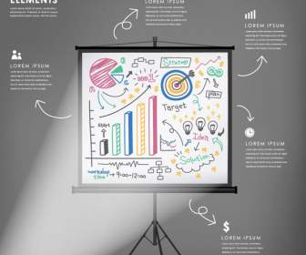 Business-Präsentation-Whiteboard-Informationen