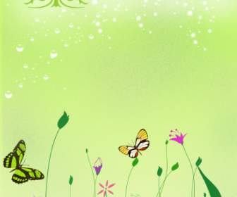 Kupu-kupu Dan Bunga Kaca Pintu Desain Psd Berlapis Bahan