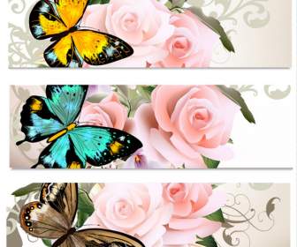 Schmetterling Blume Banner