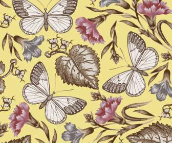 나비 꽃 패턴