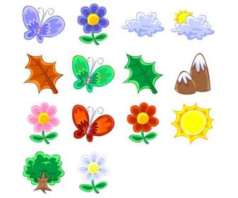 butterfly sun flower leaves png icons
