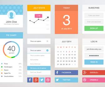 Candy Colored Psd Ui Toolkit Materials