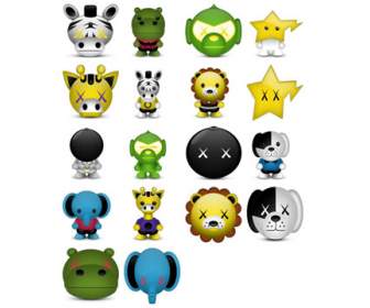 Cartoon-Tier PNG-icons