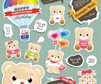 Cartoon Baby Bear Stickers