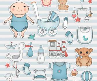 Cartoon Baby Element Tags