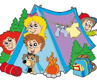 漫画のキャンプ テント