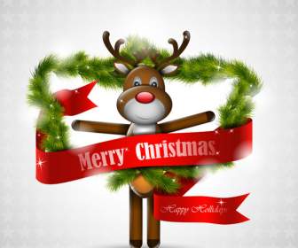 Cartoon Christmas Deer Decoration Material