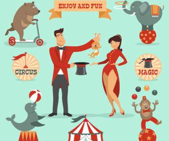 Cartoon Circus Elements