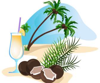 Cartoon Coconut Drink