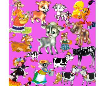 Cartoon Cow Psd Source File