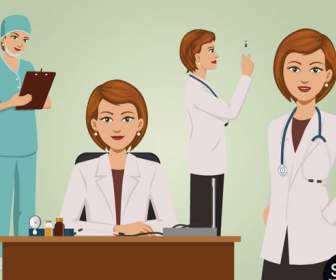 Cartoon Female Doctor Design
