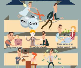 Dibujos Animados Financieros Infografía