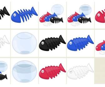 Cartoon Fish And Aquarium Png Icons