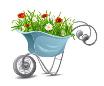 Cartoon Flower Cart