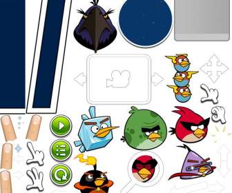 Cartoon Game Angry Birds Role Psd Layered Material