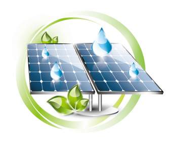 Produtos Solares De Poupança De Energia De Desenhos Animados Verde