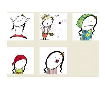 Desenhos Animados Pequenos ícones Png De Menina