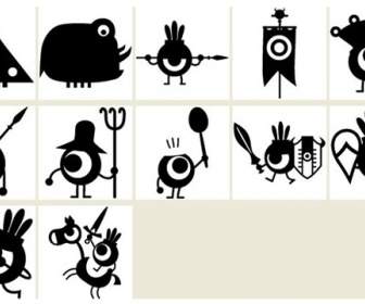 ícones De Png De Um Guerreiro De Olhos Dos Desenhos Animados