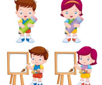 Cartoon Painting Children