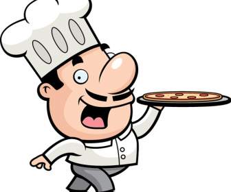 卡通披薩廚師