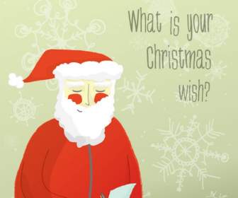 Cartoon Santa Claus Wish List Poster