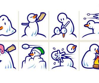 雪だるまアイコン Png を漫画します。