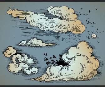 材料の漫画スタイルの雲