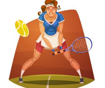 卡通網球選手