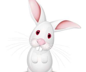 Cartoon White Eared Rabbit