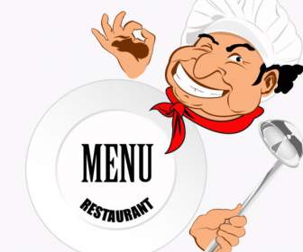 Cartoni Animati Di Cucina Chef Design Dell'etichetta