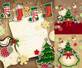 Childlike Christmas Clip Art Backgrounds